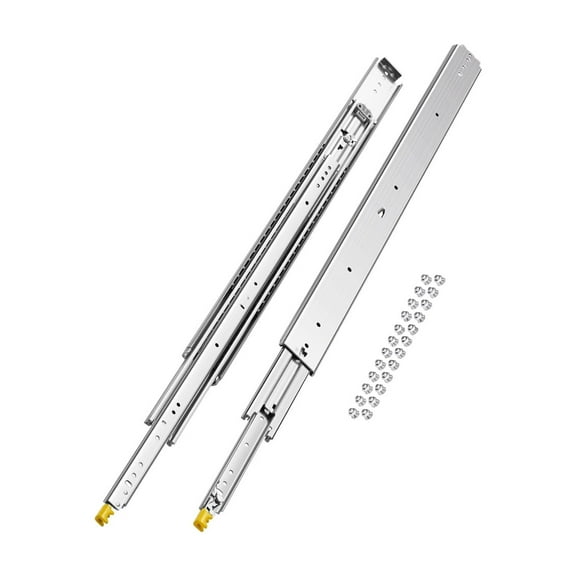 VEVOR 1 Pair Full Extension Drawer Slides 18 20 22 28 30 32 36 38 40 44 48 52 56 60 in, 500 lbs Load Capacity Locking Drawer Slides, Ball Bearing with Lock Side Mount Drawer Slide Rail