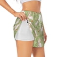 thumbnail image 3 of Lsque Cute Rabbit And Flower Printed Women's Running Shorts with Liner Pockets,Elastic Quick Dry Workout Athletic Gym Yoga Shorts,Womens High Waist Shorts-XX-Large, 3 of 9
