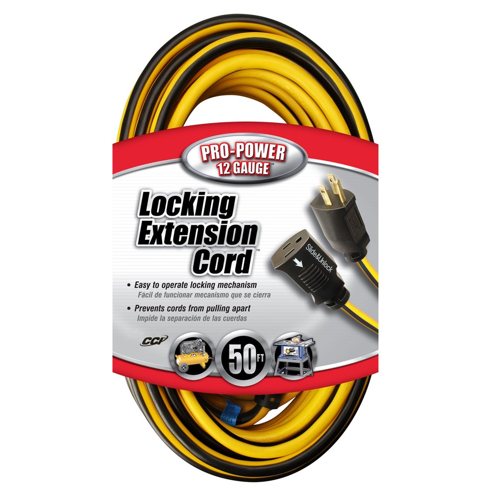 Coleman Cable 25388828 50' 12/3 Push And Lock Extension Cord Walmart