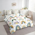 thumbnail image 3 of Manfei Retro Multicolor Rainbow 7-Piece Twin Bedding Sets,Boho Style Bedding Comforter Set,Colorful Heart Print Sheet Sets For Kids,Luxury Bedroom Decor Reversible, 3 of 8