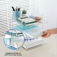 thumbnail image 2 of Clear Heightened Desk Organizer, 3 Tier Stackable Paper Tray, Desktop Organizers and Storage for Desk Accessories, Letter, A4 File Paper, Notes, Pens, Document, 2 of 5