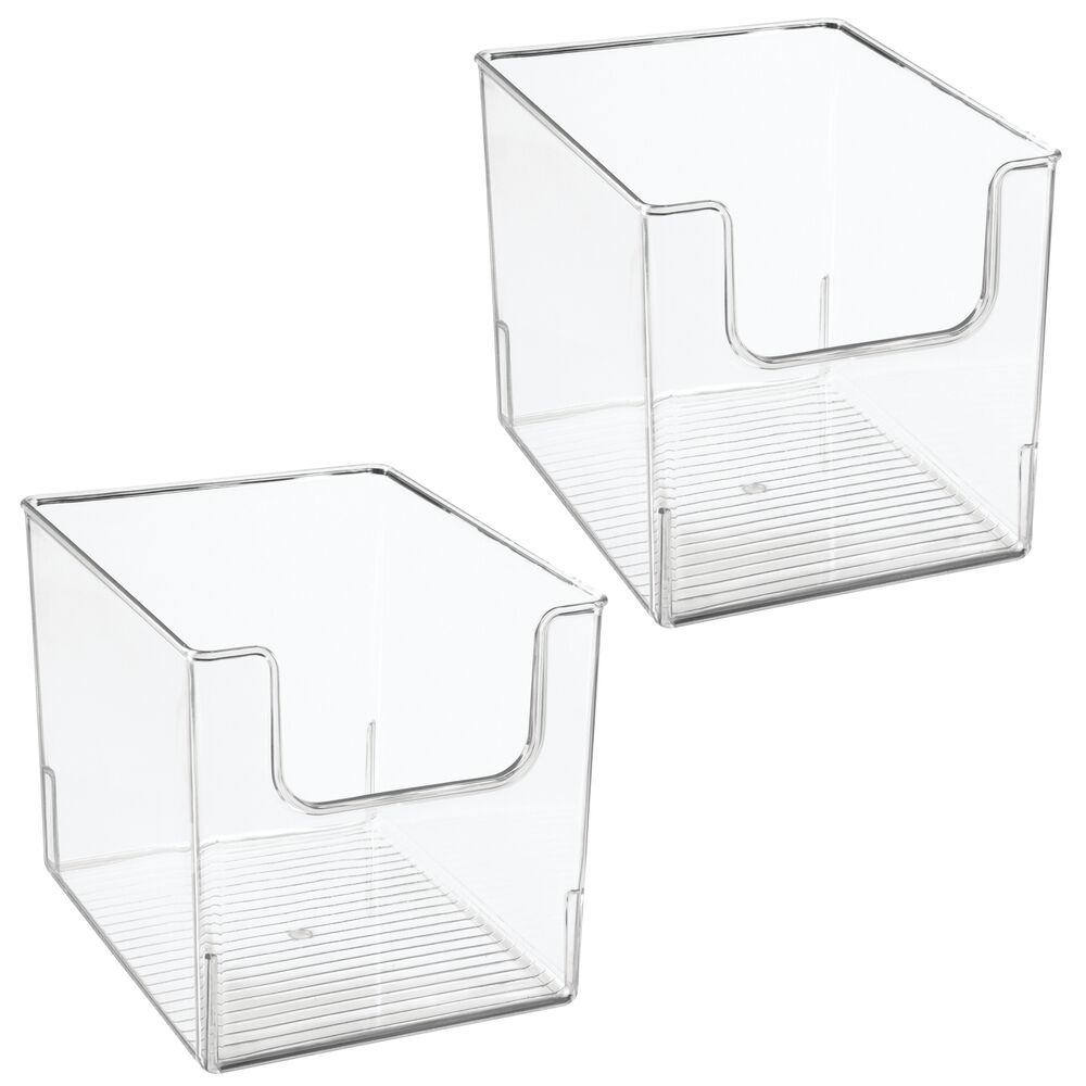 mDesign Plastic Home Office Storage Bin Container, Desk Organizer, 2