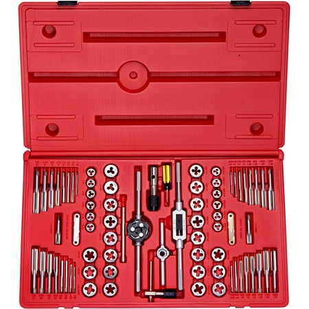 

NEIKO 00908A SAE and Metric Tap and Die Set Alloy Steel Taps and Dies with Hexagon T-Type Wrench Quality Threading Tools 76-Piece Set