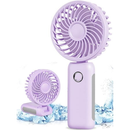 

Mini Portable Fan Personal Handheld Fan Foldable 4000mAh Battery Operated USB Rechargeable Small Desk Fan Quiet Powerful 3 Speed Makeup Lash Fan for Women Men Outdoor Office Travel purple