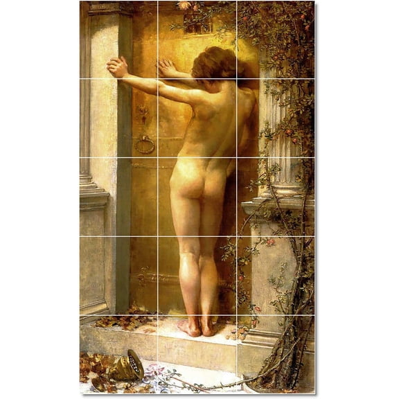 Ceramic Tile Mural-Anna Merritt Nudes Tile Mural Residential Construction Design Idea. 36" w x 60" h using (15) 12 x 12 ceramic tiles