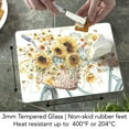 thumbnail image 4 of CounterArt Sunflowers Forever 3mm Tempered Glass Cutting Board 10" by 8", 4 of 8