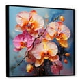 thumbnail image 2 of Designart "Euphoric Blue Orchid Abstraction II" Orchids Floater Framed Canvas Wall Art, 2 of 5