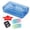 Z2_Blue, variant on Huiing Black 3 Ring Zipper soft Pencil Pouch with Double Zippers, Tpu-Coated Nylon Reinforced Metal Grommets Zipper Supply Bags, Clutch Pencil Holder, Tear-Resistant