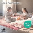 thumbnail image 4 of ODIKA 4'x6' Machine Washable Non-Slip Area Rug, Chic Blush Floral Medallion for Playful Spaces High Traffic Rug, Pink, 145650, 4 of 7