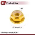 thumbnail image 4 of Unique Bargains 5 Pcs M6 Car Flange Nuts Aluminum Alloy,Plastic Rubber Ring Flat Hex Lock Flange Nuts Non-Slip Lock Flange Gold Tone Rubber Ring for Car Motorcycle, 4 of 6