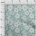 thumbnail image 2 of oneOone Viscose Jersey Dusty Teal Green Fabric Floral Retro Diy Clothing Quilting Fabric Print Fabric By Yard 60 Inch Wide, 2 of 5