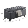 thumbnail image 4 of Grey Lift Top Storage Ottoman, Tufted Storage Bench with Wooden Legs, 45.5” Wide, Living Room Seating & Hidden Storage Grey + Bedroom + Grey + Velvet + Luxury + Eucalyptus + Flip Top + Wood+Fabric, 4 of 5