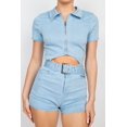 thumbnail image 3 of Belted Zip-up Denim Romper S, 3 of 4