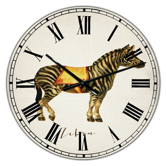 Designart Oversized Off-White Analog Round Cottage Modern Wall Clocks, CLM25725-C23