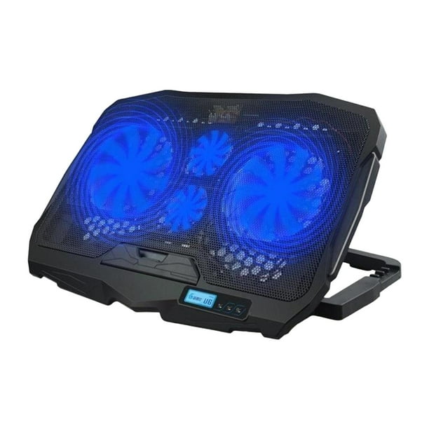 Almohadilla de enfriamiento para computadora portátil, 2 puertos USB, 4 ajustes de altura, ventilador silencioso, soporte para enfriador, enfriador