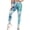 White+Blue, variant on Deago Women's High Waist Yoga Pants Tie Dye Tummy Control Slimming Textured Booty Leggings Running Workout Ruched Butt Lift Pants (Blue, XL)