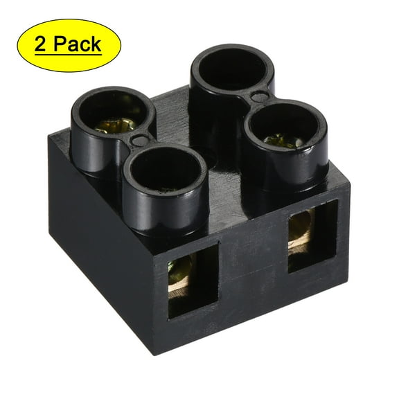 Uxcell Terminal Block 500V 20A Dual Row 2 Positions Screw Electric Barrier Strip 2 Pack