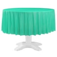 thumbnail image 3 of (6 pack) Round 84" Green Plastic Table Cover, by Way To Celebrate, 3 of 8