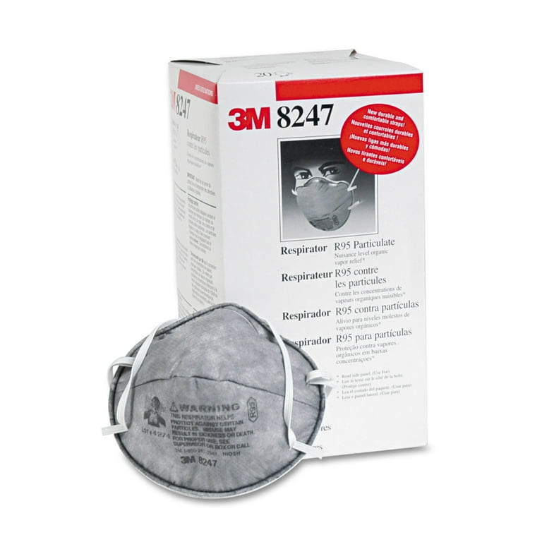 R95 Particulate Respirator w/Nuisance-Level Organic Vapor Relief, One Size Fits All, 20/Box R95 Particulate Respirator w/Nuisance-Level Organic Vapor Relief, One Size Fits All, 20/Box