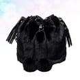 thumbnail image 5 of Narrster Black Handbag Fashion Fluffy Shoulder Bag Pompon Bucket Bag Creative Crossbody Drawstring Bag for Girls Lady Woman, 5 of 10