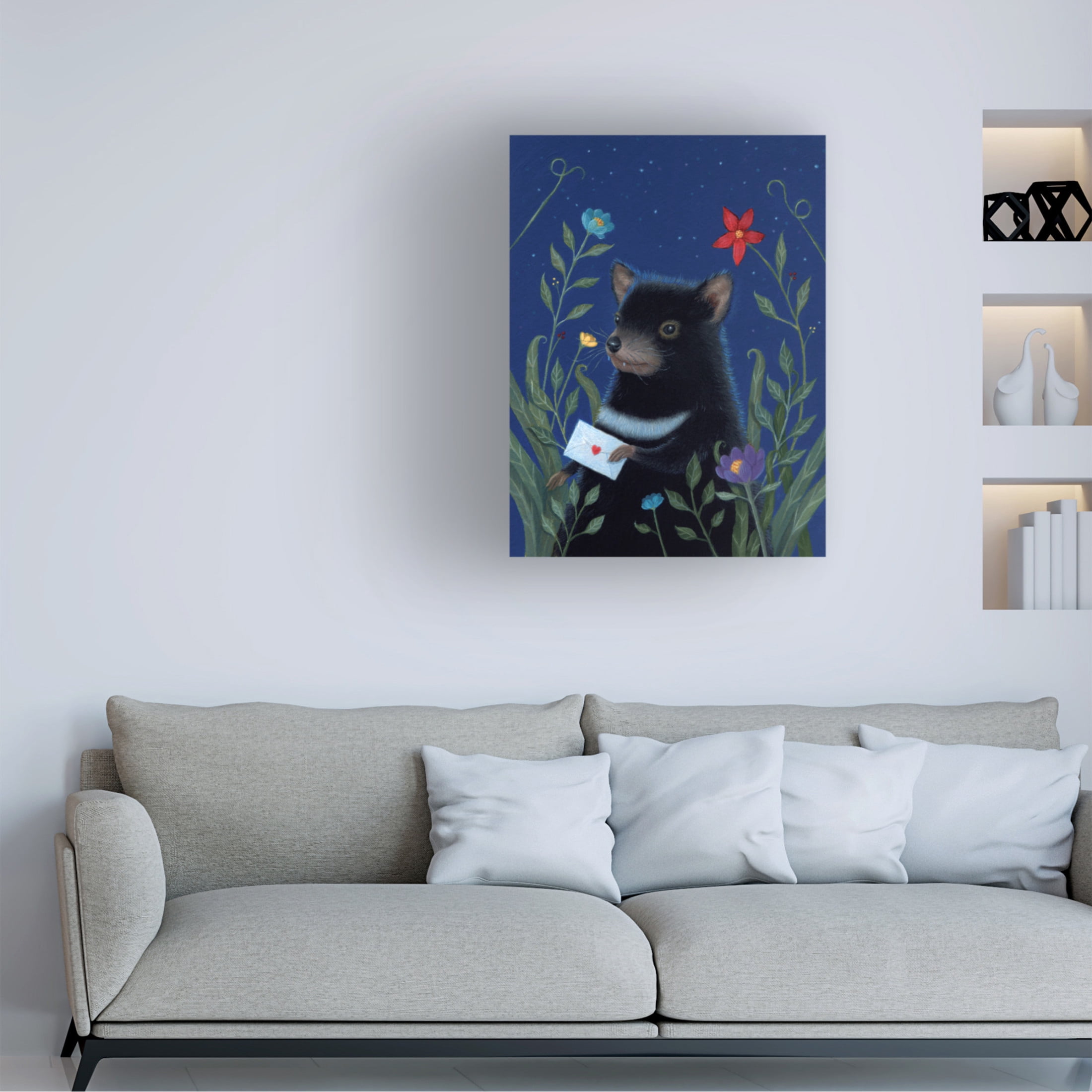 Canvas Wall Art - Gina Matarazzo 'Jingo's Letter' Wall Art for Living Room, Bedroom, or Office Décor by Trademark Fine Art - 14 x 19 Inches