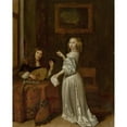 thumbnail image 2 of Reinier De La Haye 20x24 Black Ornate Framed Double Matted Museum Art Print Titled: Singing Lesson, 2 of 5