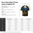 thumbnail image 5 of Balery Oil Starry Sky Sunflower Camisa Casual de Manga Corta con Botones para Hombre, Texturizada, Estilo Cubano, para Playa, Verano-3X-Large, 5 of 5