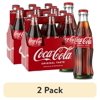 (2 pack) Coca-Cola Soda Pop Glass Bottles, 8 fl oz, 6 Pack