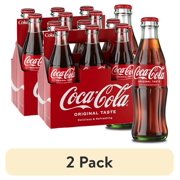 (2 pack) Coca-Cola Soda Pop Glass Bottles, 8 fl oz, 6 Pack