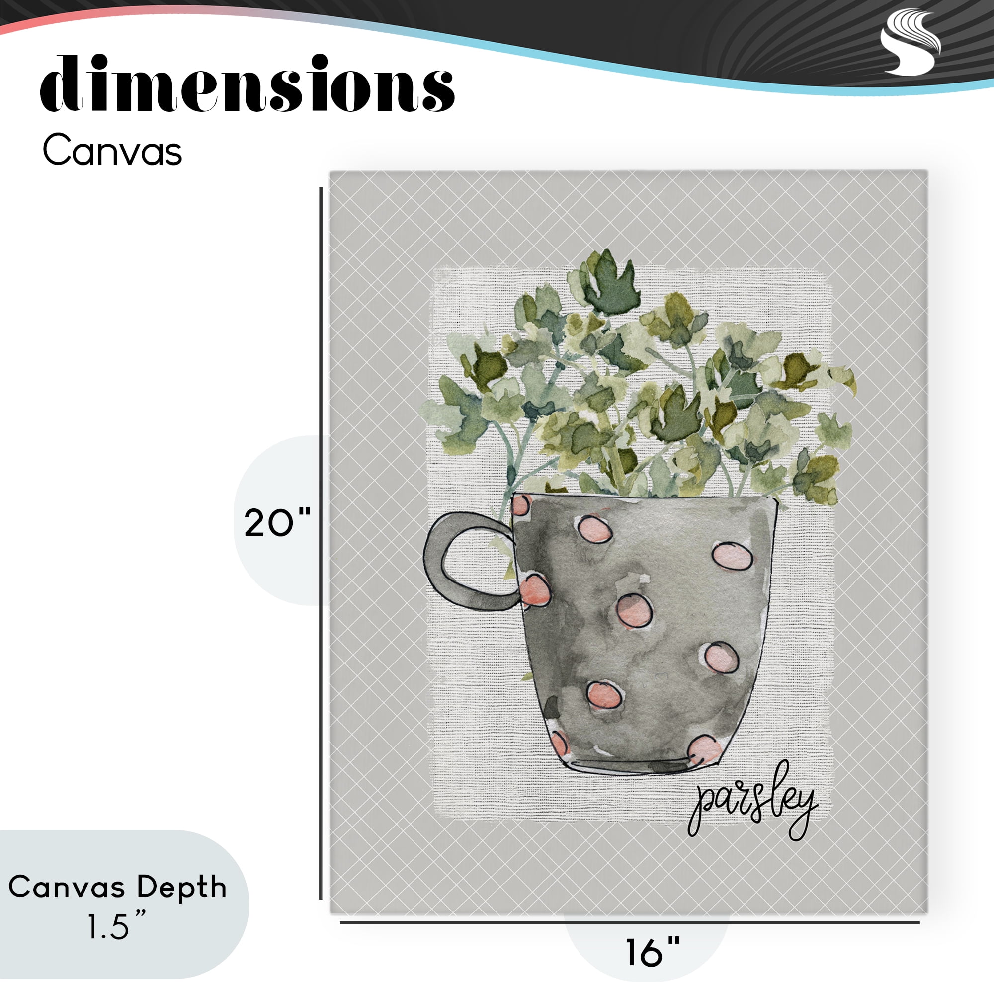 Stupell Industries Parsley Herb Mug Canvas Wall Art, design by Livi Finn