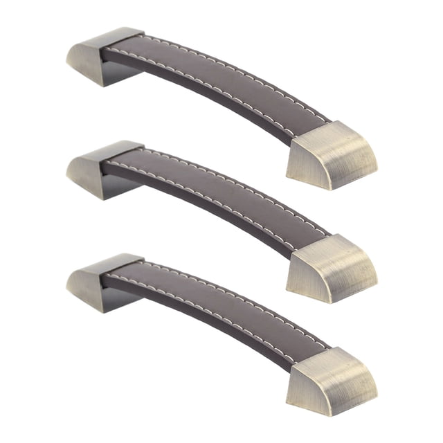 Furniture Handle, Elegant Appearance Wardrobe Door Leather Handle For Closet Brown