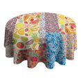 thumbnail image 4 of Pioneer Flower Floral Print Pattern Round Tablecloth 60"x60",Wrinkle Wipeable Table Cloth for Kitchen Dining Room Picnic Patio Party, 4 of 6