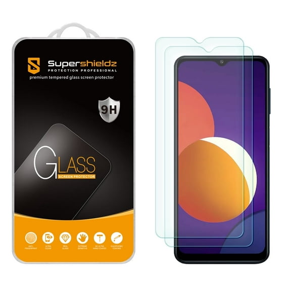 [2-Pack] Supershieldz for Samsung Galaxy M12 Tempered Glass Screen Protector, Anti-Scratch, Anti-Fingerprint, Bubble Free