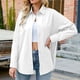 thumbnail image 4 of Cárdigan Camisas casuales de mujer Camisas de verano de color sólido de algodón Camisa femenina (Blanco M) Cgtredaw Blanco T M para Mujer, 4 of 6