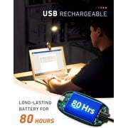 Victsing Rechargeable Book Light for Reading in Bed, 80H Reading, 3 Brightness Levels & 3 Color Temperatures, Lightweight Flexible Clip on Reading Lights for Books in Bed