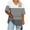 Dark Gray, variant on Sexlip Womens Swimsuit Set Color Block Stripe Cover Up Design Crew Neck 3/4 Sleeve Loose Silhouette Quick Dry Fabric for Casual Beach Days Gray XL