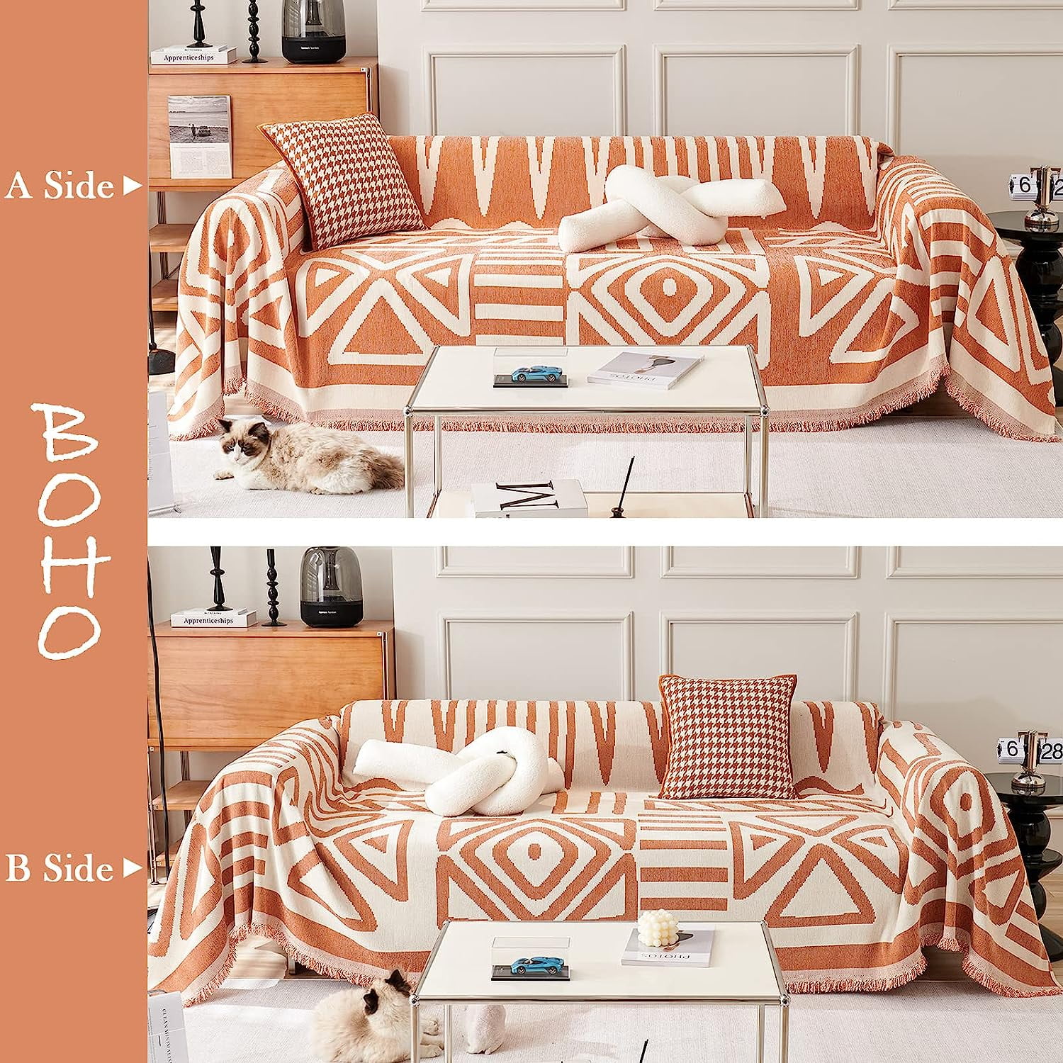Inadays Sofa Cover Couch Cover Slipcovers Furniture Protector for Chair Loveseat Futon Sectional L Shape Sofa Boho Chenille