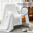 thumbnail image 4 of Linteum Textile Supply 100% Cotton Thermal Snag-Free Blanket (White, Queen) 90x90 in, 4 of 8