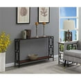 thumbnail image 3 of Pemberly Row Contemporary Black Metal Frame Console Table in Cherry Wood Finish, 3 of 4