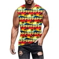 thumbnail image 2 of EGNMCR Débardeurs Hommes Nouvelle Mode Décontractée Sans Manches Col Rond Imprimé Hawaïen Sport, 2 of 5