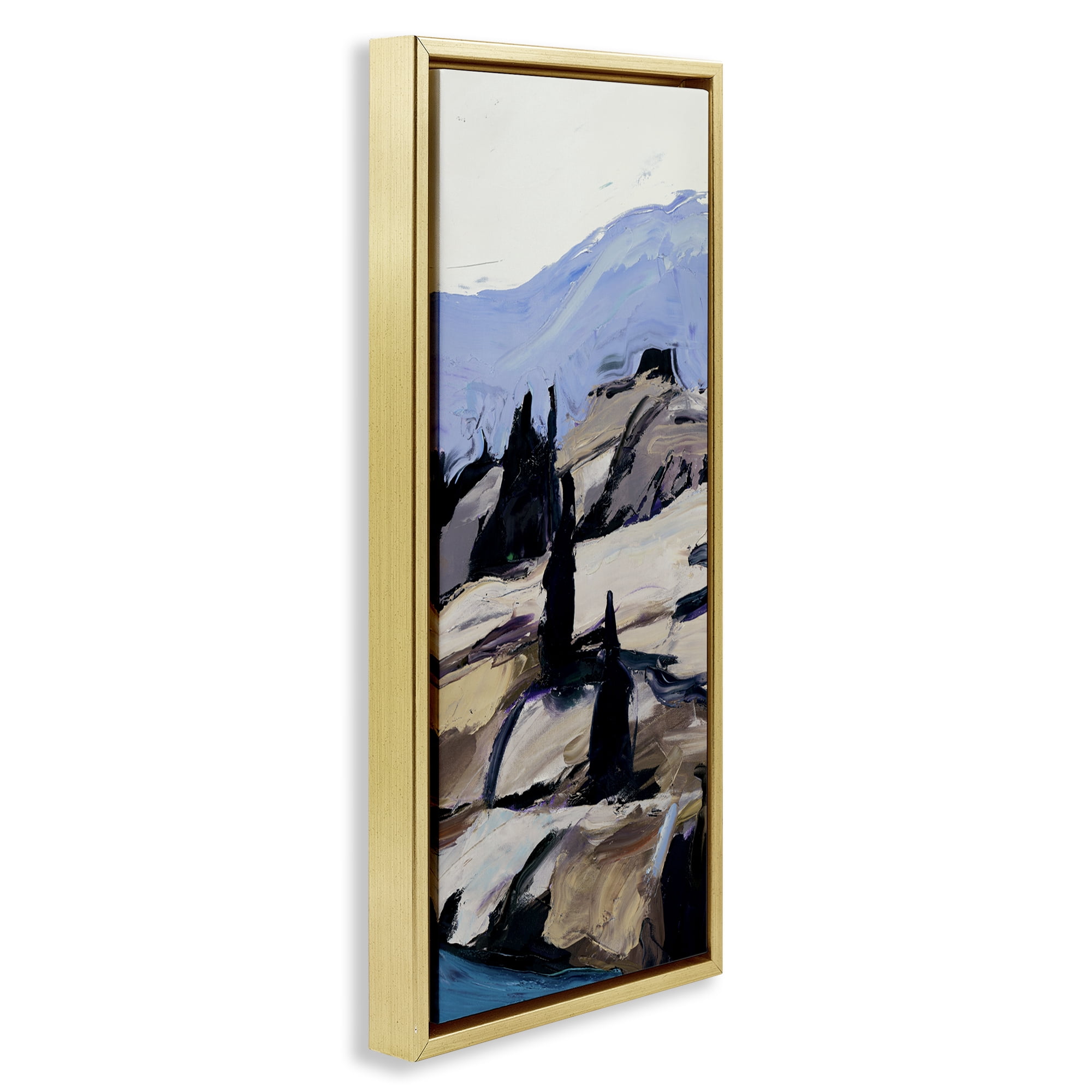 Stupell Industries Nature Scene Visage Landscape & Nature Painting Gold Floater Framed Canvas Art Print Wall Art, 11 x 25
