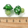thumbnail image 2 of Handmade Bumpy Lampwork Beads Mushroom Green 17~17.5x15~15.5x15mm Hole: 1.2~1.6mm, 2 of 3