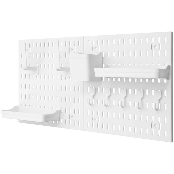 MERRYHAPY wall pegboard for storage Plastic White for Bathroom Minimalist 1 Set