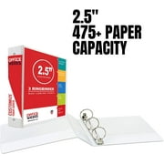 Performore 3 Ring Binders, 2.5 inch Round Rings, White, Clear View, Pockets, 12 Pack (3.2 Spine)