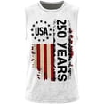 thumbnail image 3 of Mens Shirts 4th of July Patriotic Graphic Muscle Tank Top Sleeveless Shirt Workout Casual Summer Wear, 3 of 5