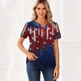 thumbnail image 3 of Iaqnaocc Womens Shirts 250 Anniversary Usa 4th Of July Summer Button Down V Neck Vintage T Shirt Independence Day American Flag Stars July 4th Celebration Short Sleeve Tee Tops Dark Blue XXXL, 3 of 4
