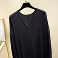 thumbnail image 4 of YHAJDS Sleepwear for Women Nightgown Sleep Set Solid Color V-Neck Long Sleeve Long Nightgown Home Wear for Fall And Winter, 4 of 5