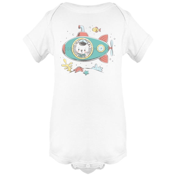White Bear On Submarine Bodysuit Infant -Image by Shutterstock,  6 Months