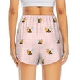 thumbnail image 4 of Running Shorts for Women, bee pink checkered cute Workout Athletic Shorts with Pockets, Lounge Yoga Shorts Women, 4 of 7