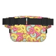 thumbnail image 3 of Picia Donut and Blue Print Square Double-Layer Waist Bag Mini Adjustable Waist Belt Bag Exercise Running Travel Hiking, 3 of 9